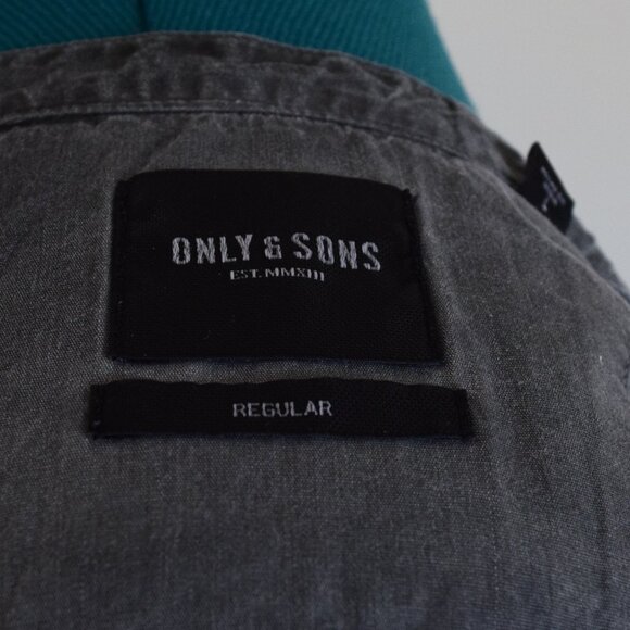 Gray Washed Cotton Button Down Long Sleeve Shirt - Picture 6 of 8